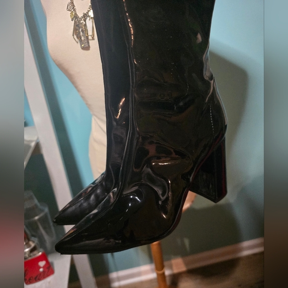 Black Patent Leather Jeffrey Campbell Mid-length Boots - Picture 5 of 6